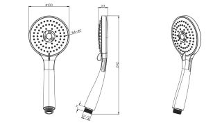 Ручной душ Aquatek Вега AQ2003BGM оружейная сталь